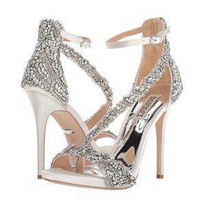 Badgley Mischka Silver Embellished Heels